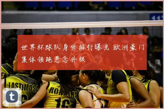 世界杯球队身价排行曝光 欧洲豪门集体领跑悬念升级